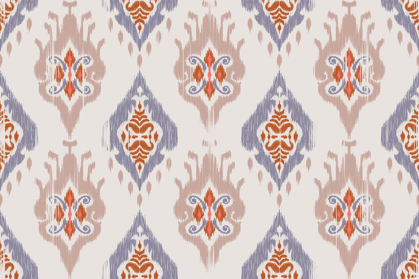 Traditional Ikat fabric pattern, sharp patterns, bright colors, natural tones, designed to add charm to every use. vector