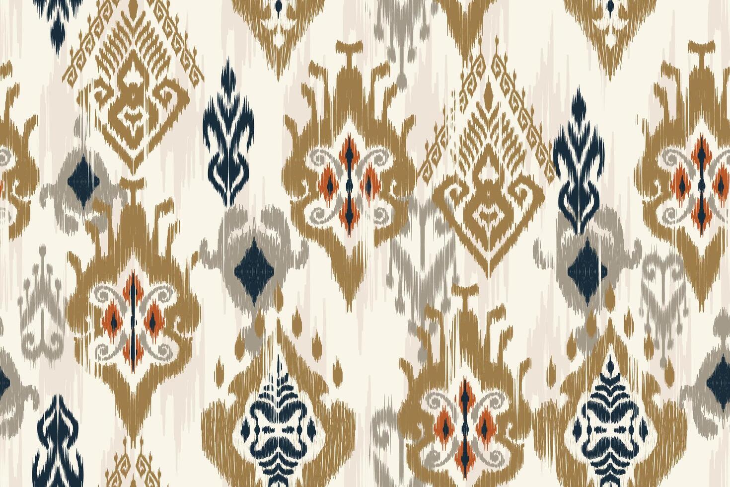 Native Ikat fabric patterns, bright colors, natural tones, local style that reflects the beauty of traditional culture. vector