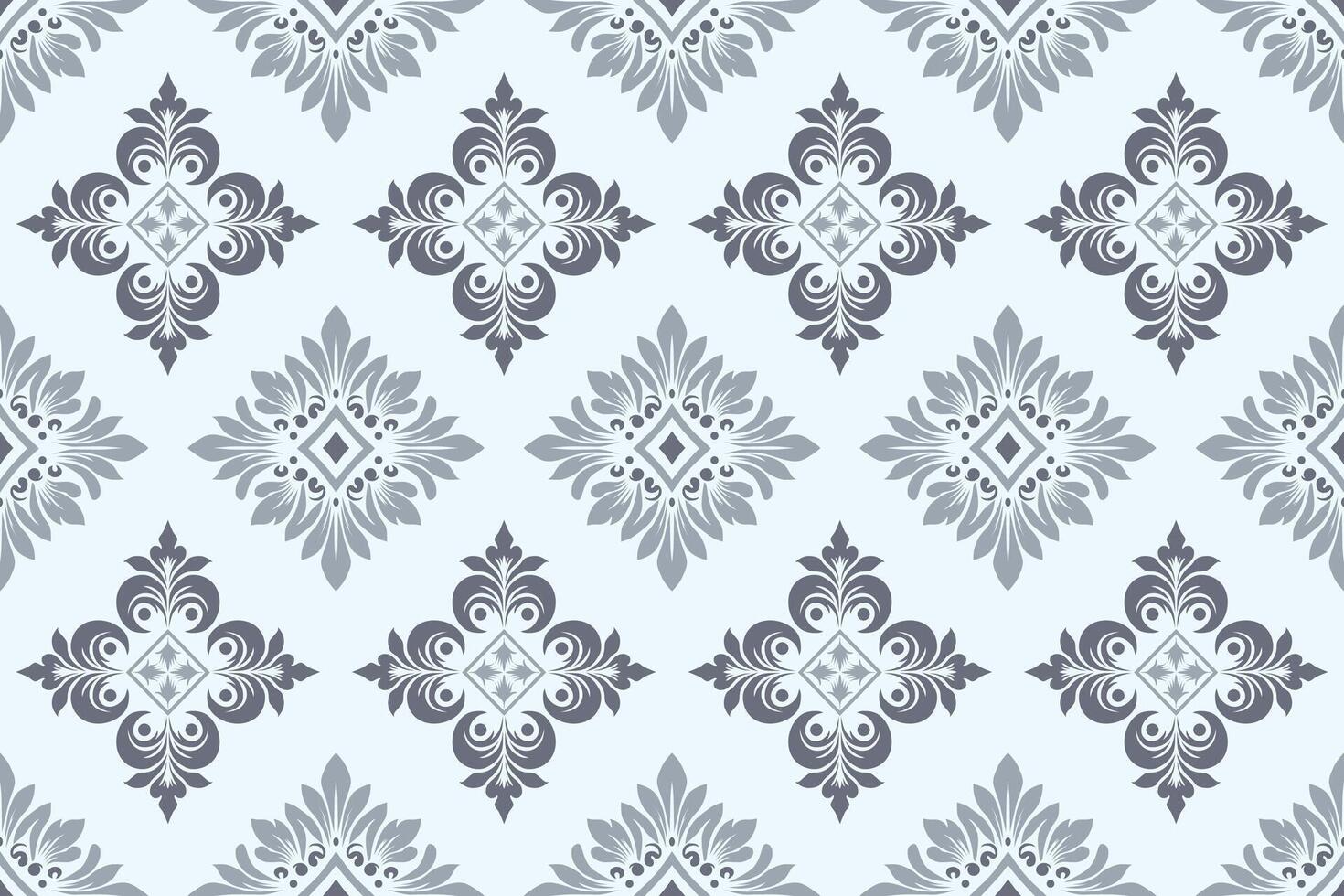 Gray Damask Pattern, Classic Background, Luxury Vintage Design, Suitable for Decoration and Repeat Design. vector