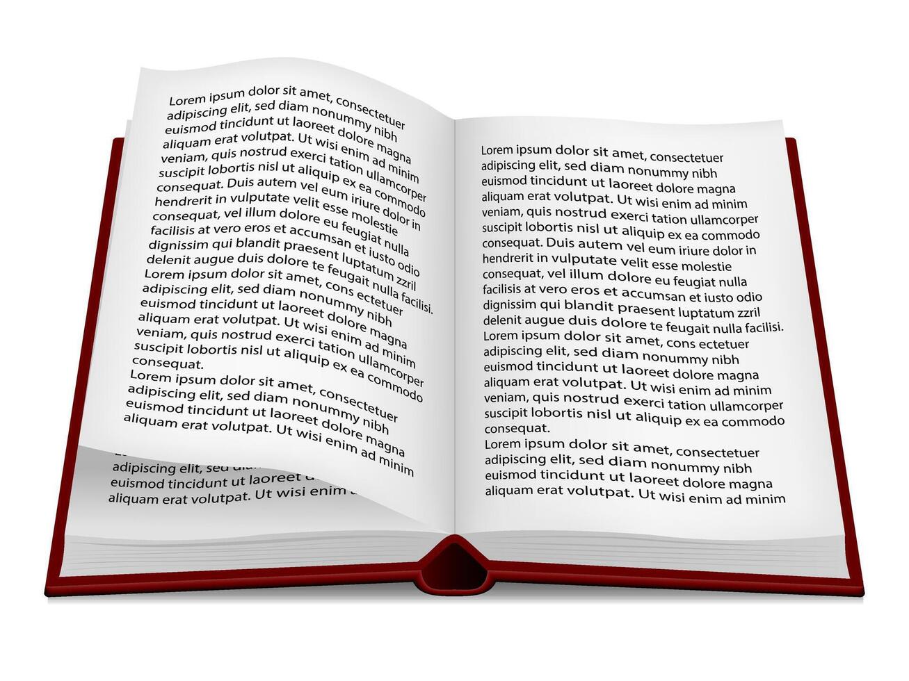 Open book in red hardcover vector