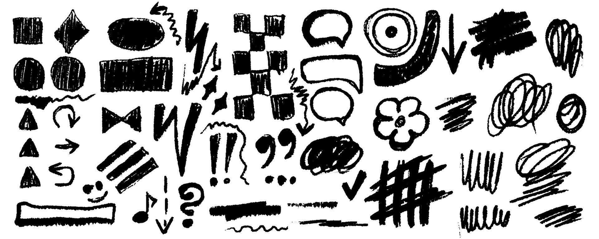 Underline brushstroke set, doodle line scribble, black pencil hand drawn divider collection. Sketch marker border, crayon stripe kit, grunge creative text decoration. Underline brushstroke. illustration vector