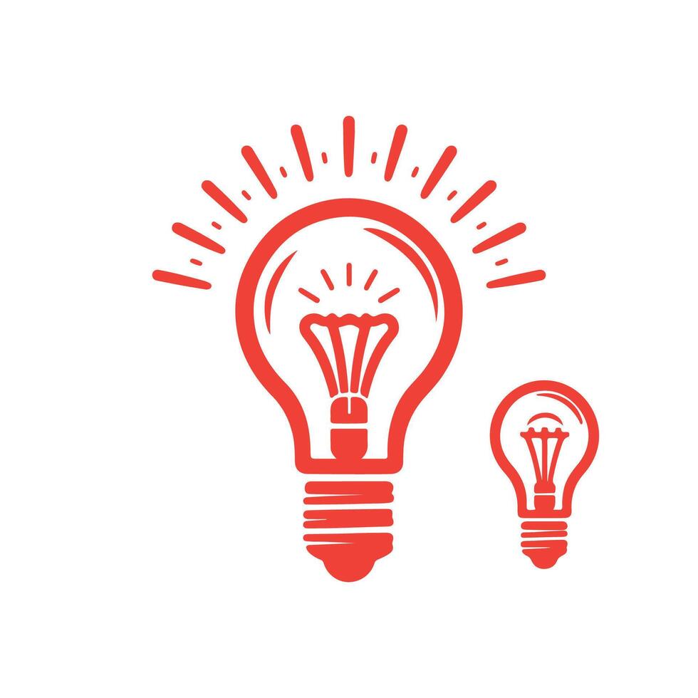 Simple bulb idea logo icon illustration Light Bulb line icon vector
