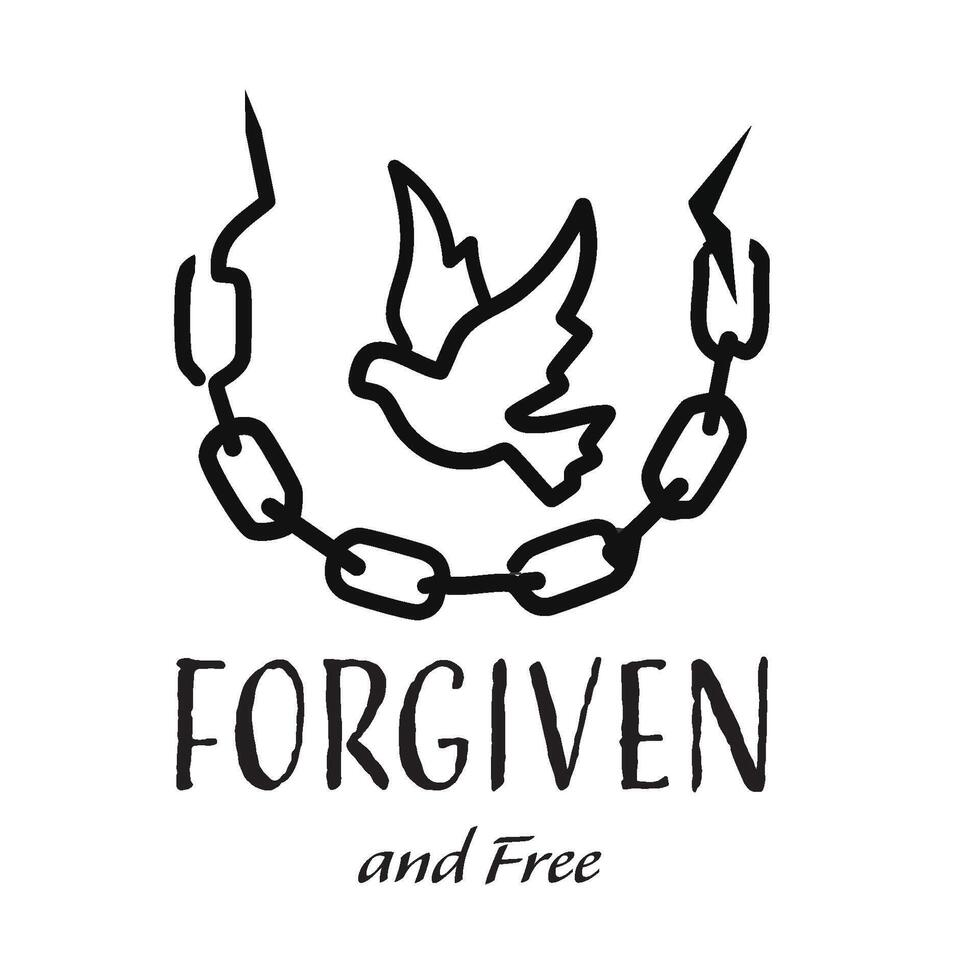 Forgiven and free, Christian inspirational quotes, Typography design for Jesus lover. Christian poster. Verse. Card. Scripture. Quote vector