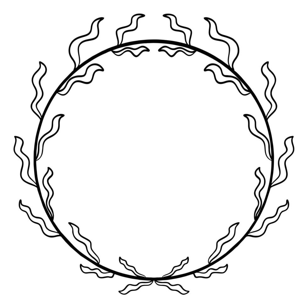 Minimalist Botanical Circle Frame vector
