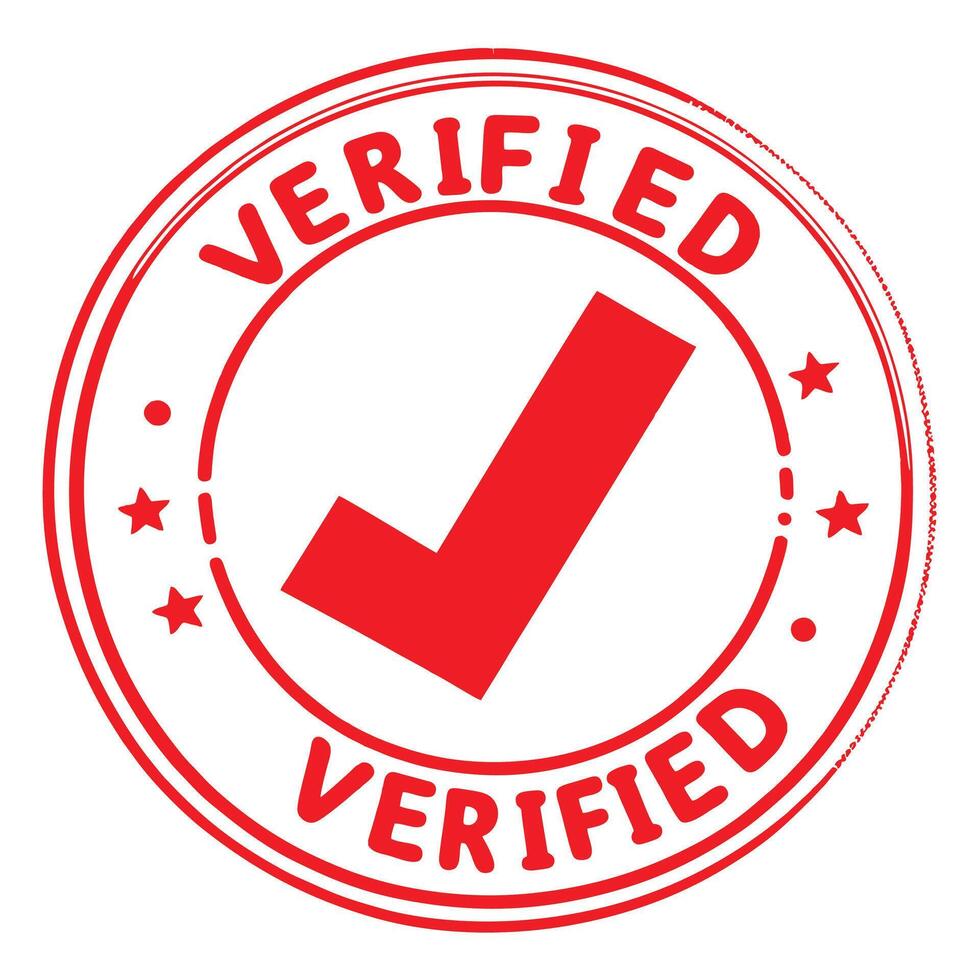 Red Verified Stamp for Certification vector