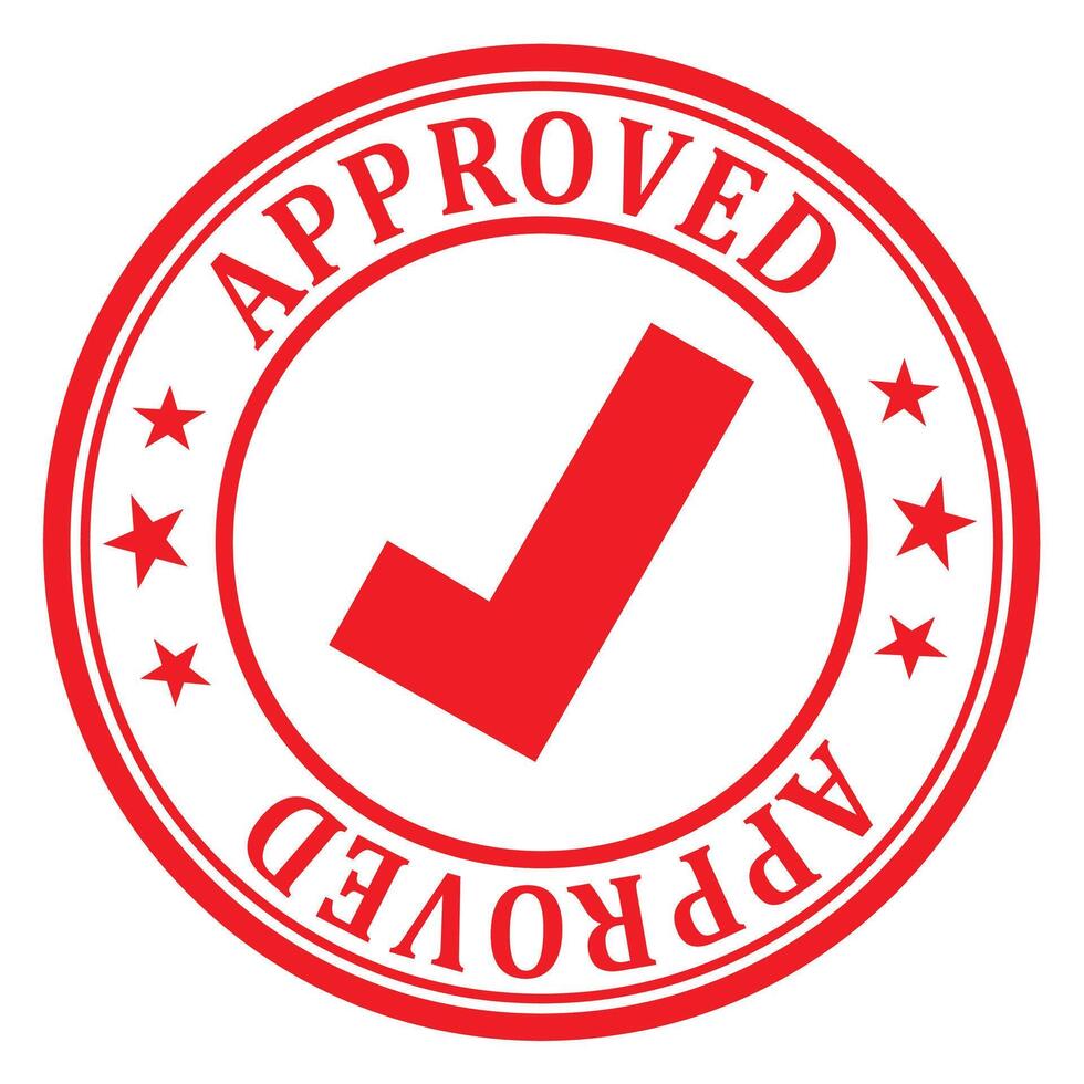 Minimalistic Approved Stamp vector