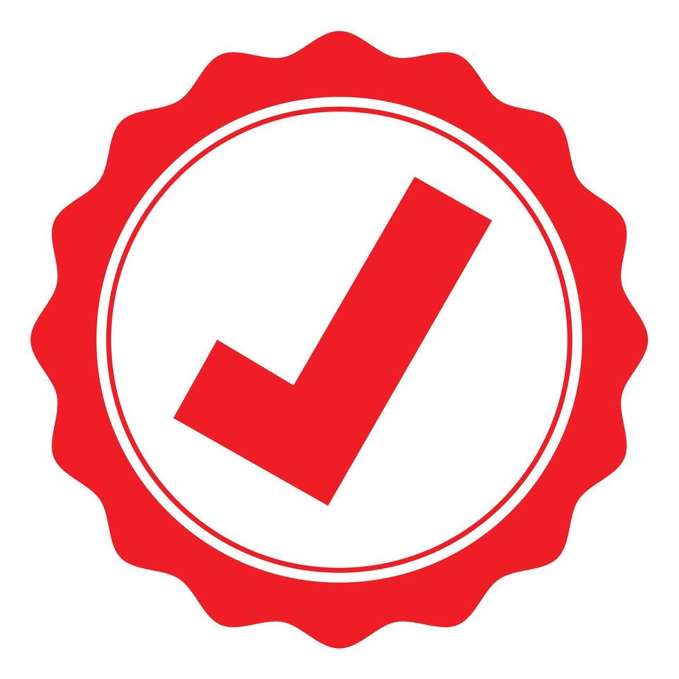 Verified Red Tickmark Icon Design vector