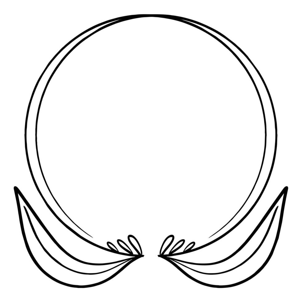 Flower and Leaf Circle Frame Design vector