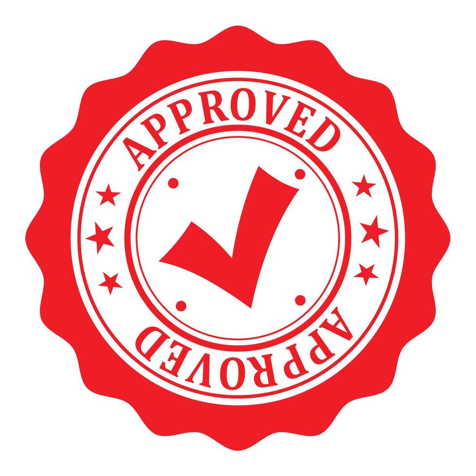 Red Approved Badge Art vector
