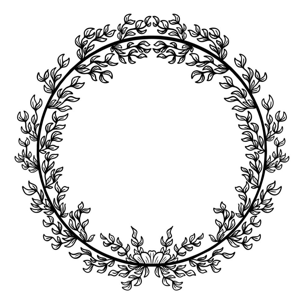 Nature-Inspired Circular Frame vector