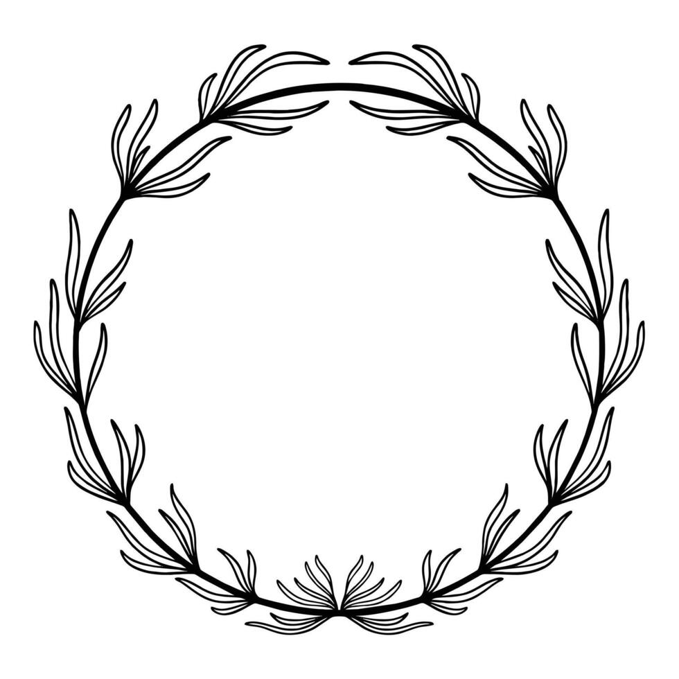 Classic Botanical Wreath Border vector