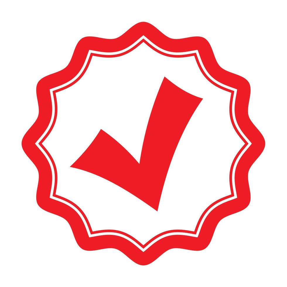Red Tickmark Validation Icon vector