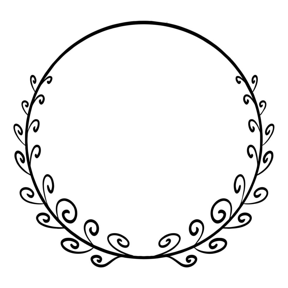 Vintage Floral Round Frame vector