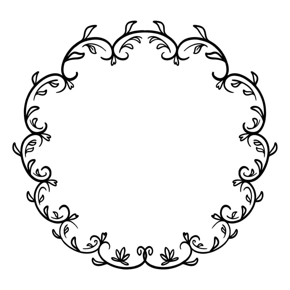 Black and White Flower Frame Design vector