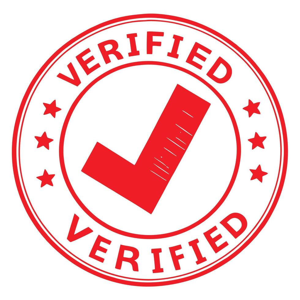 Illustration of Red Verified Seal vector