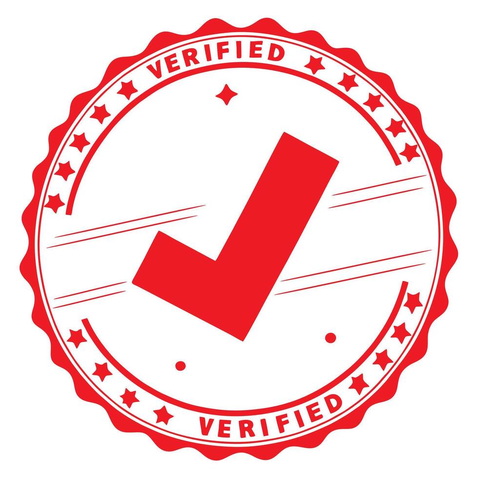 Verified Stamp Red Design vector
