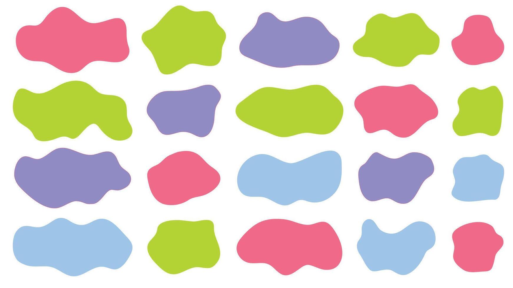 Colorful liquid stains set in flat style. Colorful liquid stains set in flat style. vector