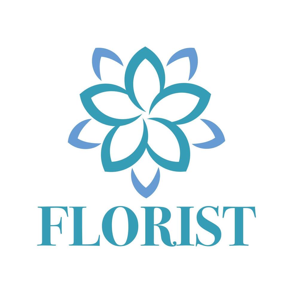 florist flat minimalist logo design vector
