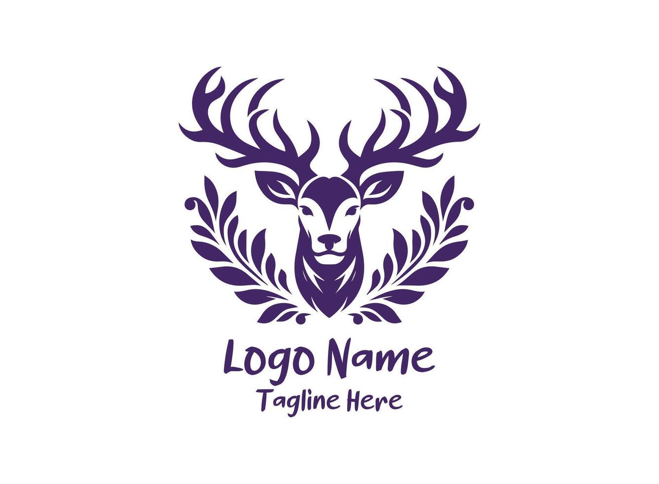 Deer iconic logo design vector