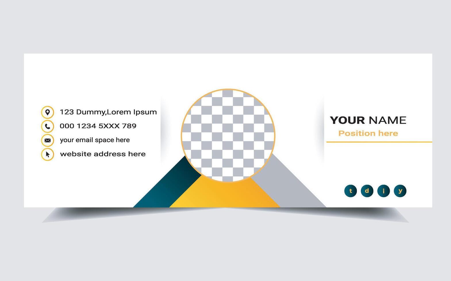 Corporate email signature creative flat multipurpose set of author photo place vector