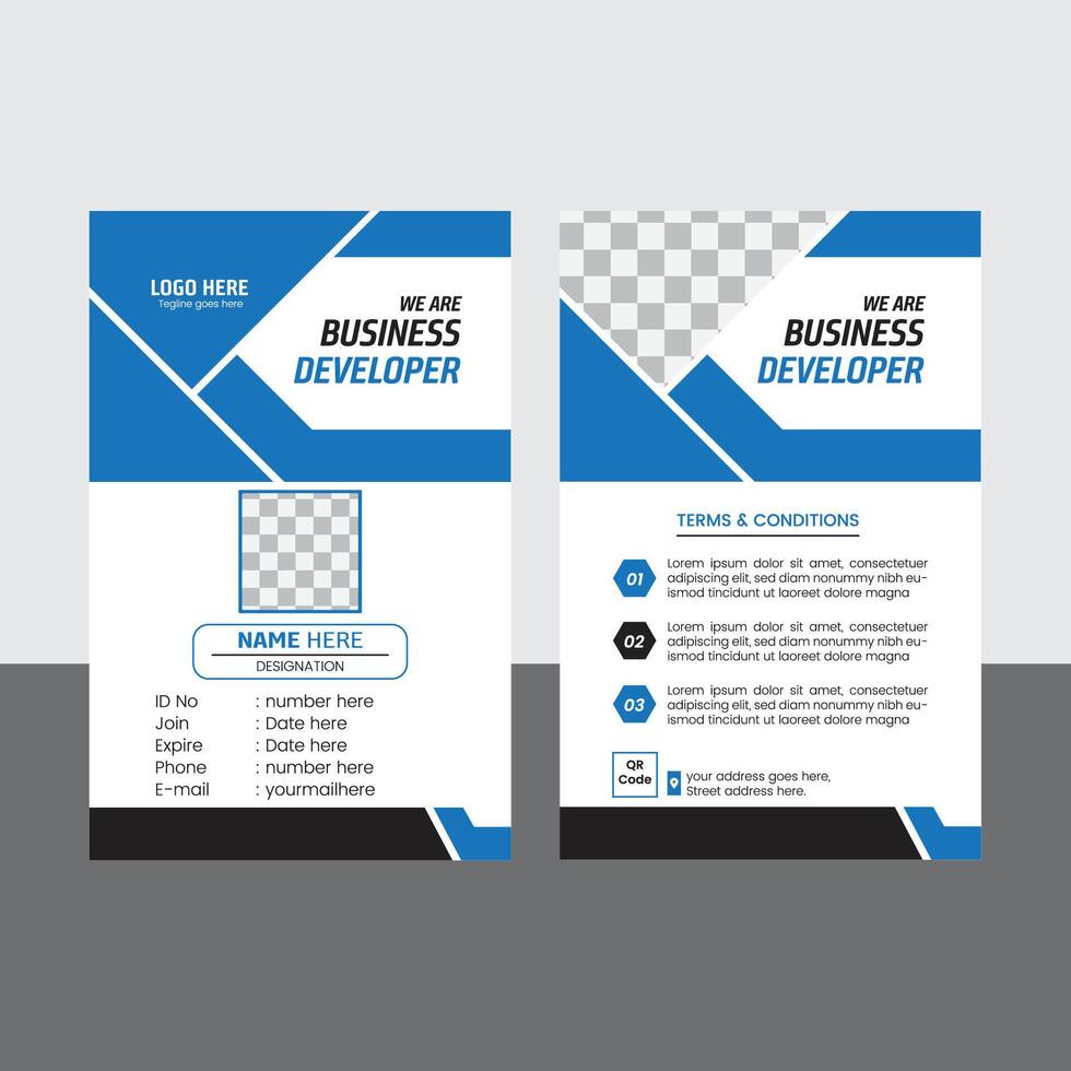 clean id card design template with colorful vector