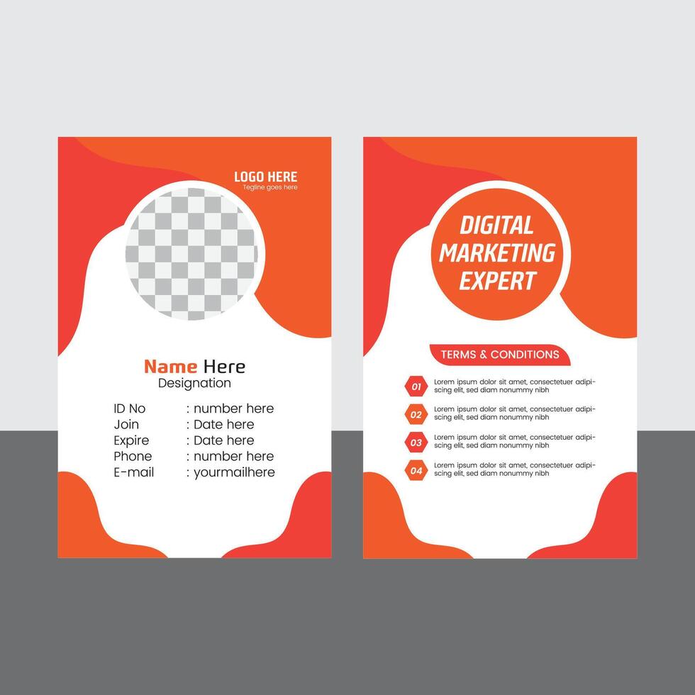 Modern id card template. corporate and clean design template for office employee. vector