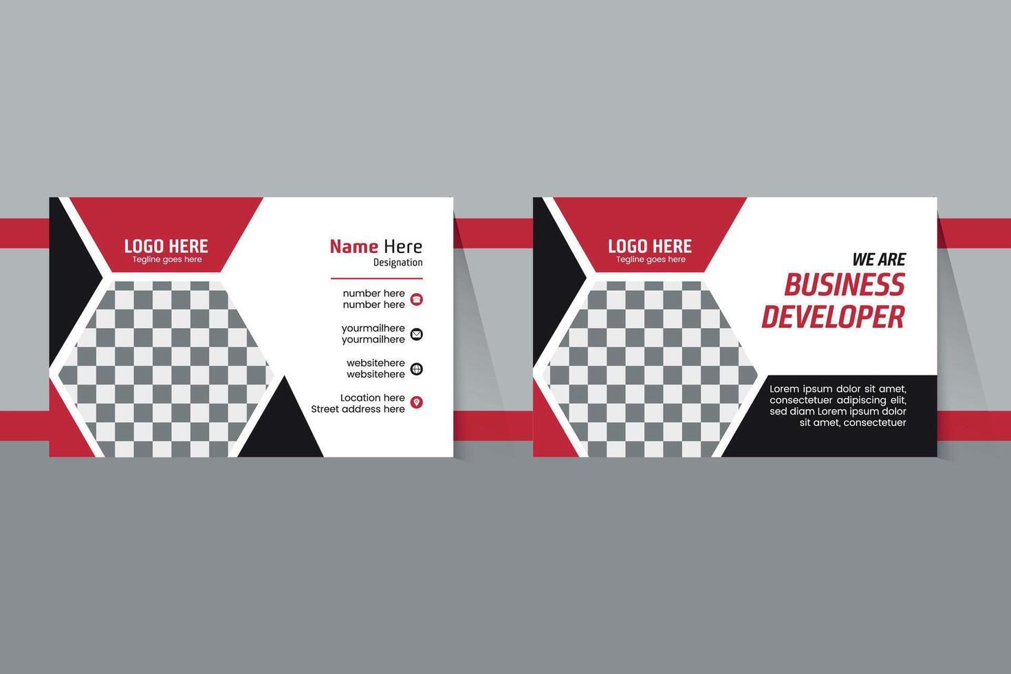 Printable and Contemporary Business Card design template vector