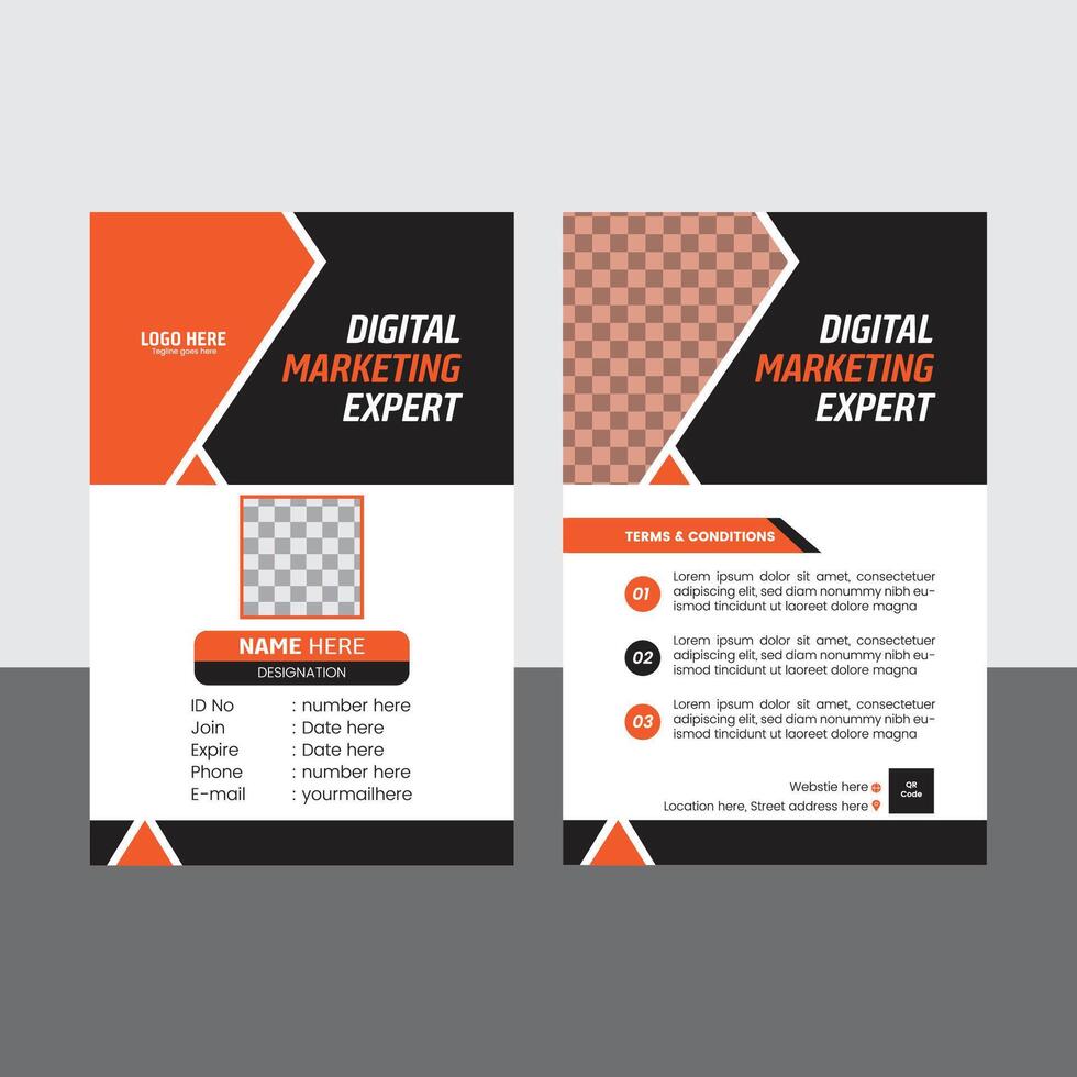 professional and creative business id card template. corporate id card design template for office employee. vector