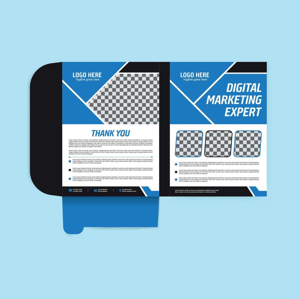 Printable and Dynamic Folder Design vector