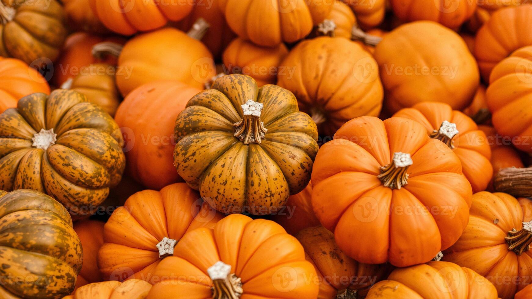 Autumn Harvest - Close-up of Pumpkins photo