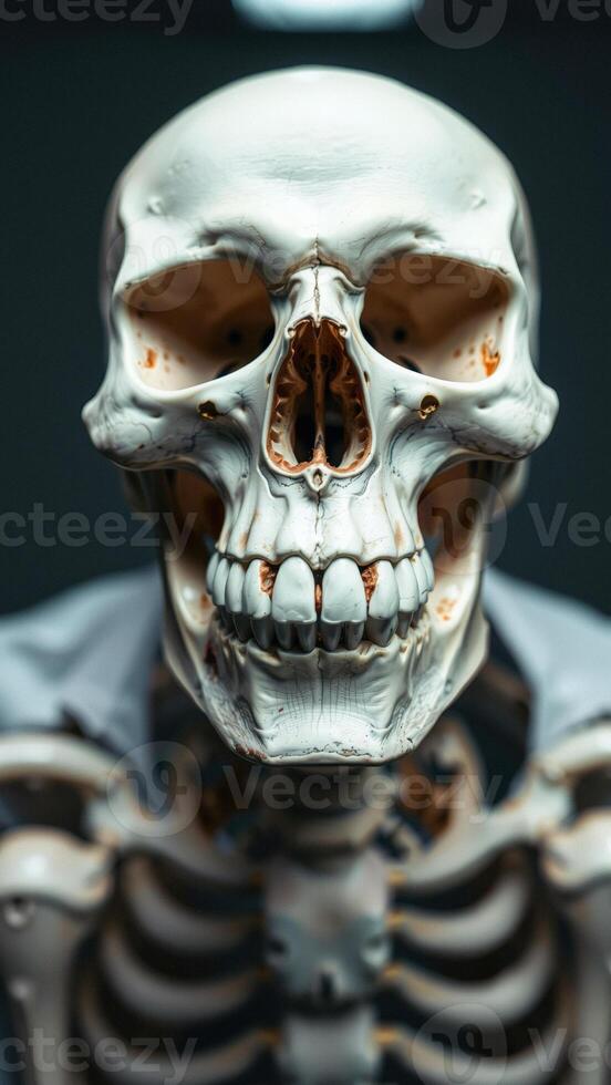 Human Skull with Exposed Teeth photo