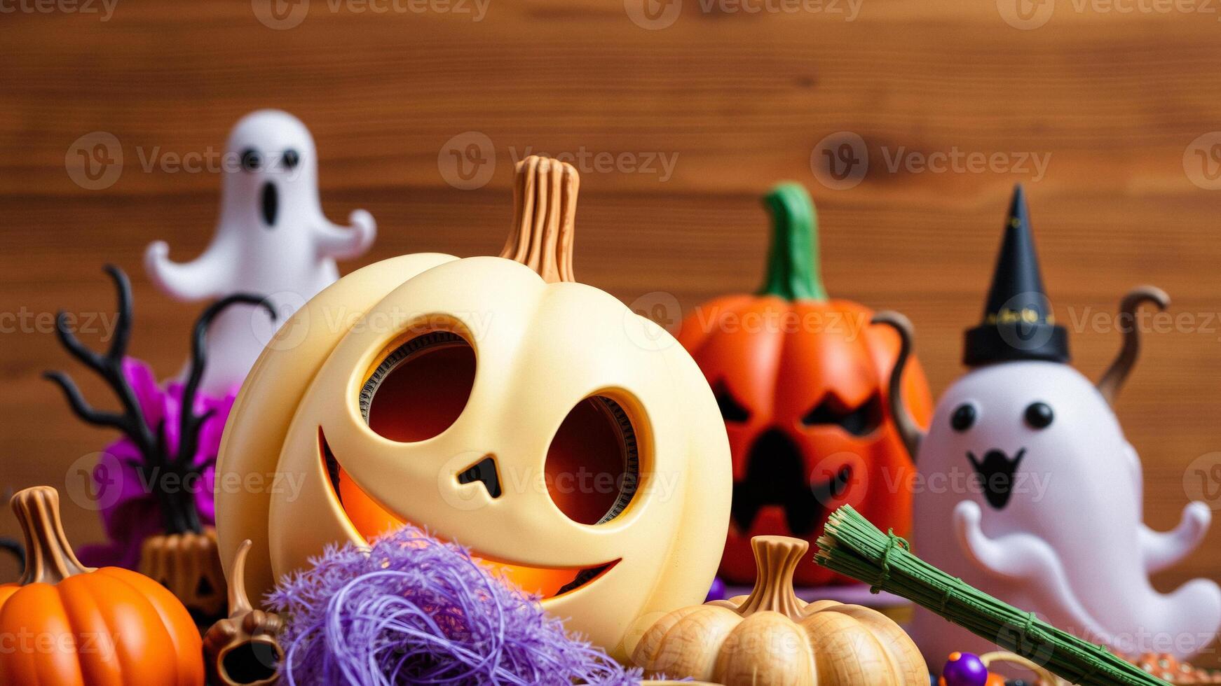 Happy Halloween Pumpkins and Ghosts photo