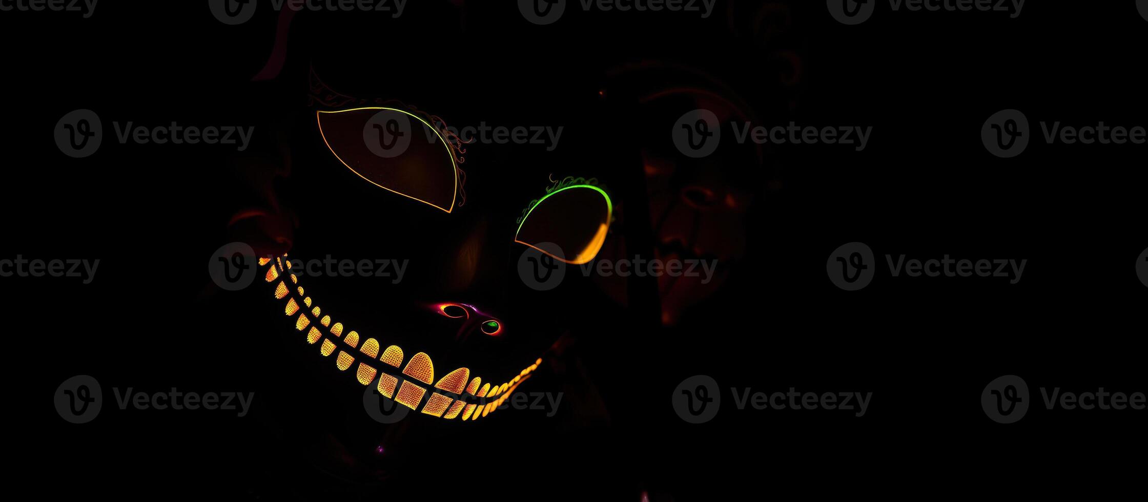 glowing masquerade mask with intricate design photo