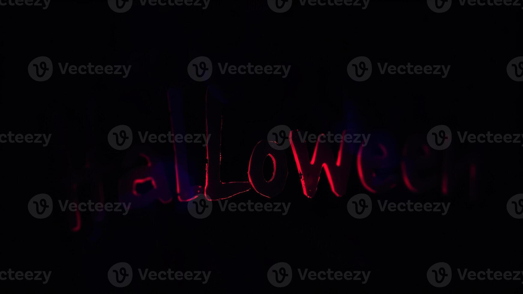 glowing halloween word photo