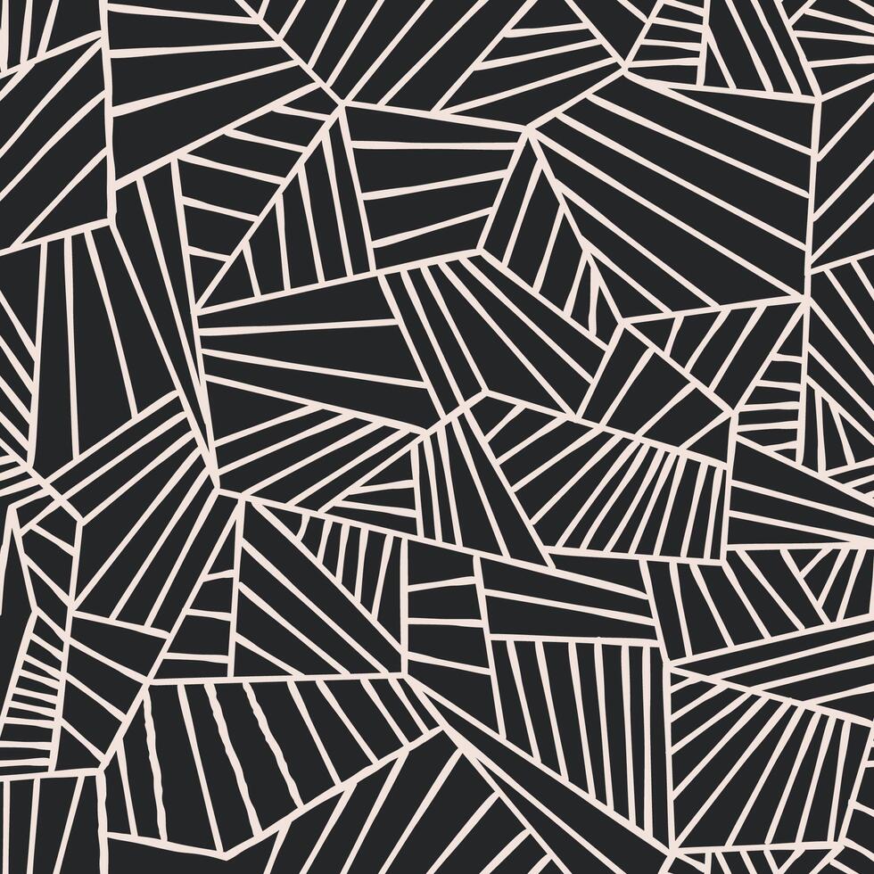 Abstract lines seamless pattern. Geometric stripe line ornamental texture with minimal abstract organic fan shapes pattern. vector