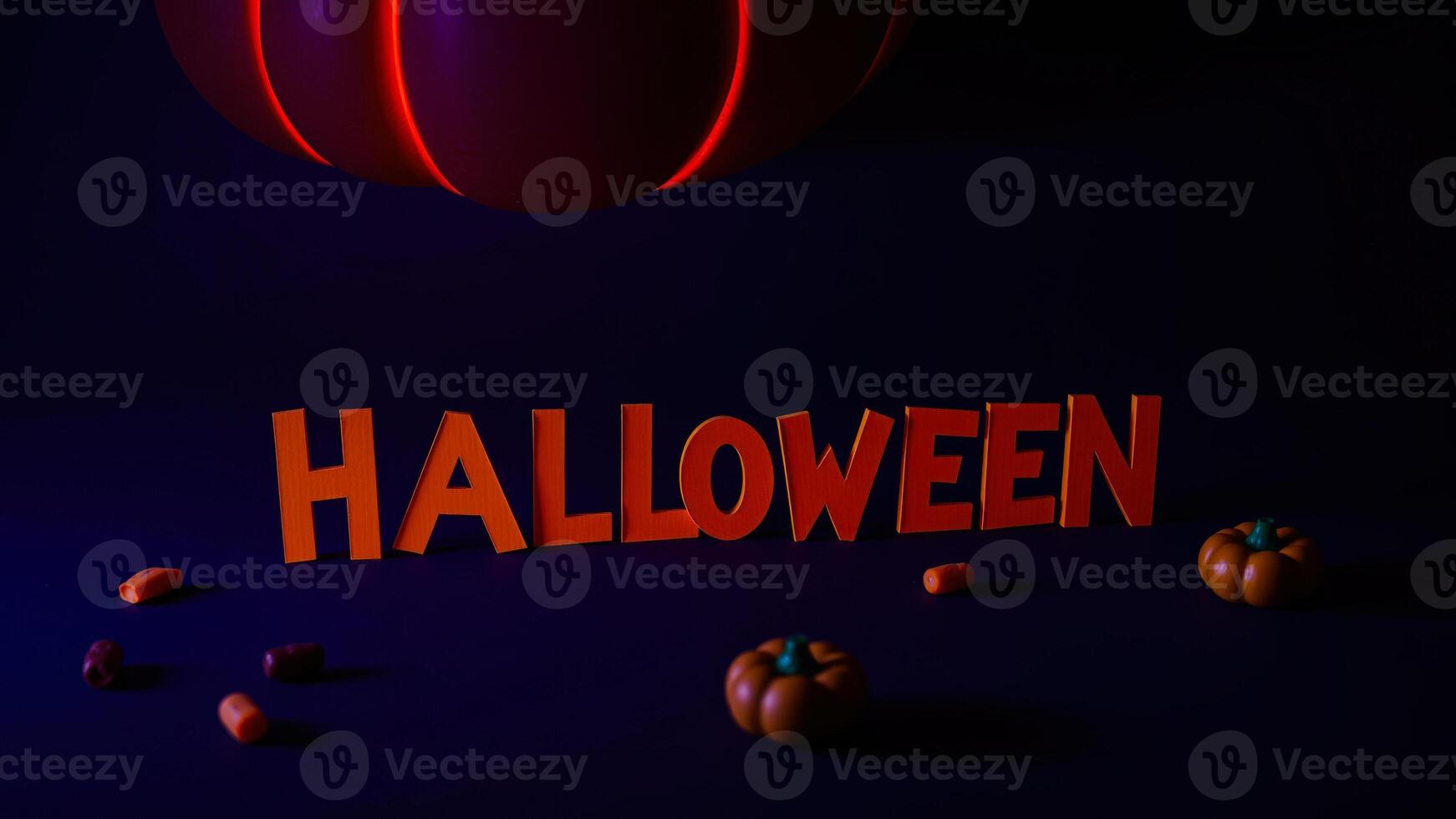 letters spell out halloween on a blue background photo