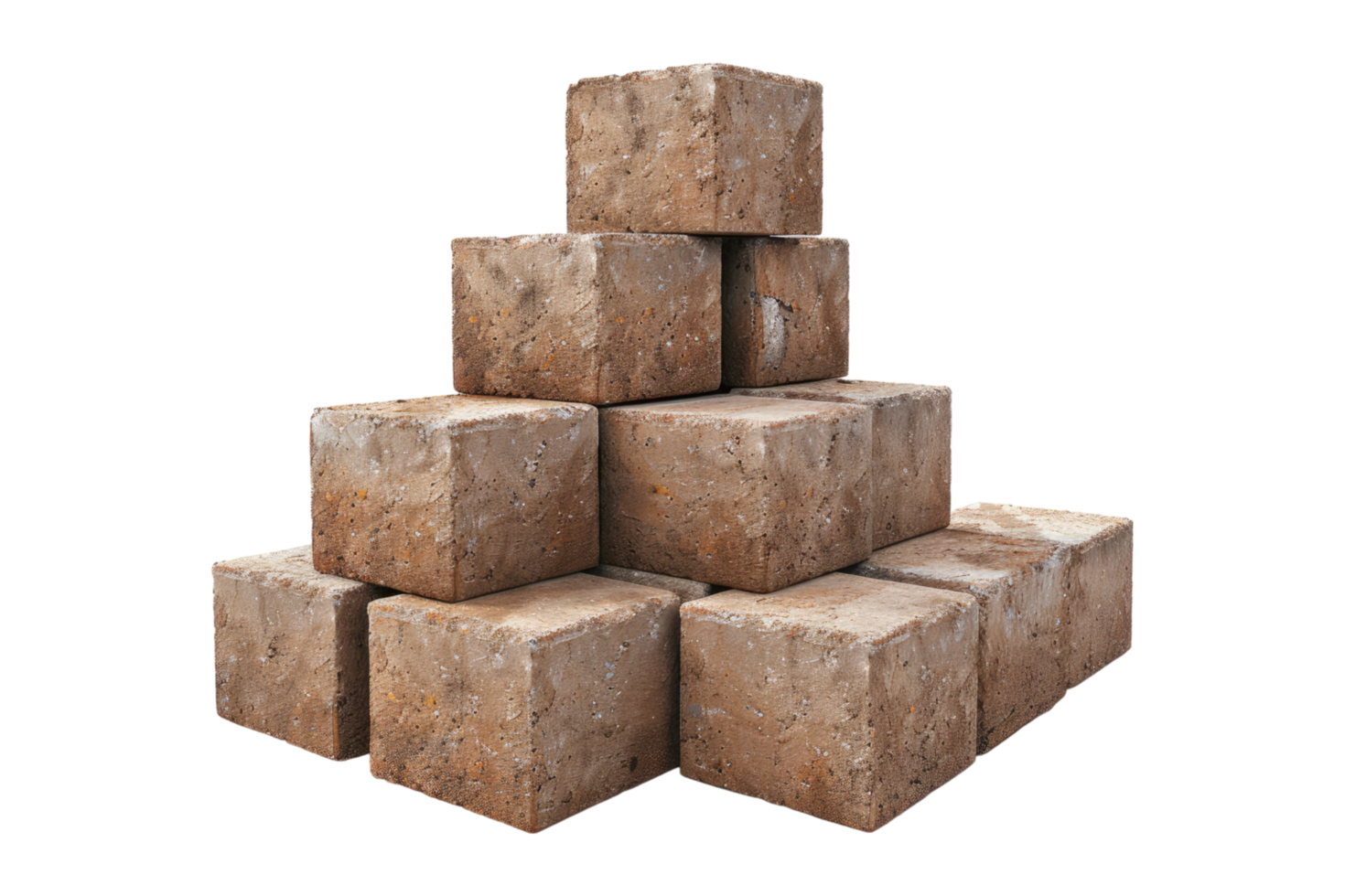 A pile of bricks stacked on top of each other png
