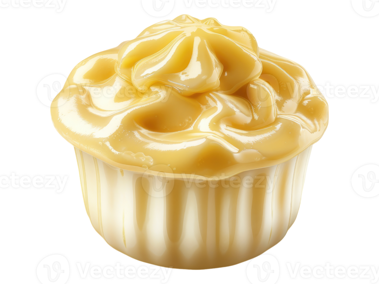 Custard pudding. Isolated png