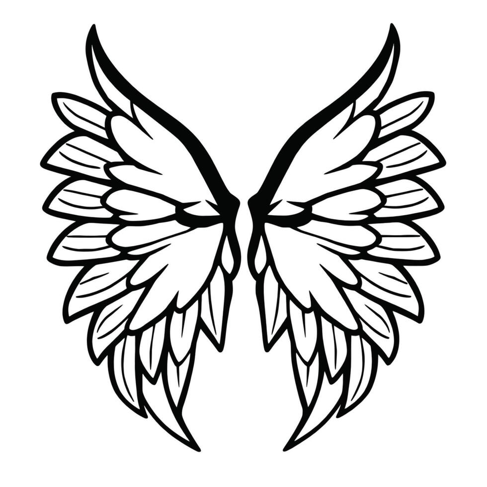 Angel wings coloring pages 52330762 - Angel Wings Coloring Pages Vector 