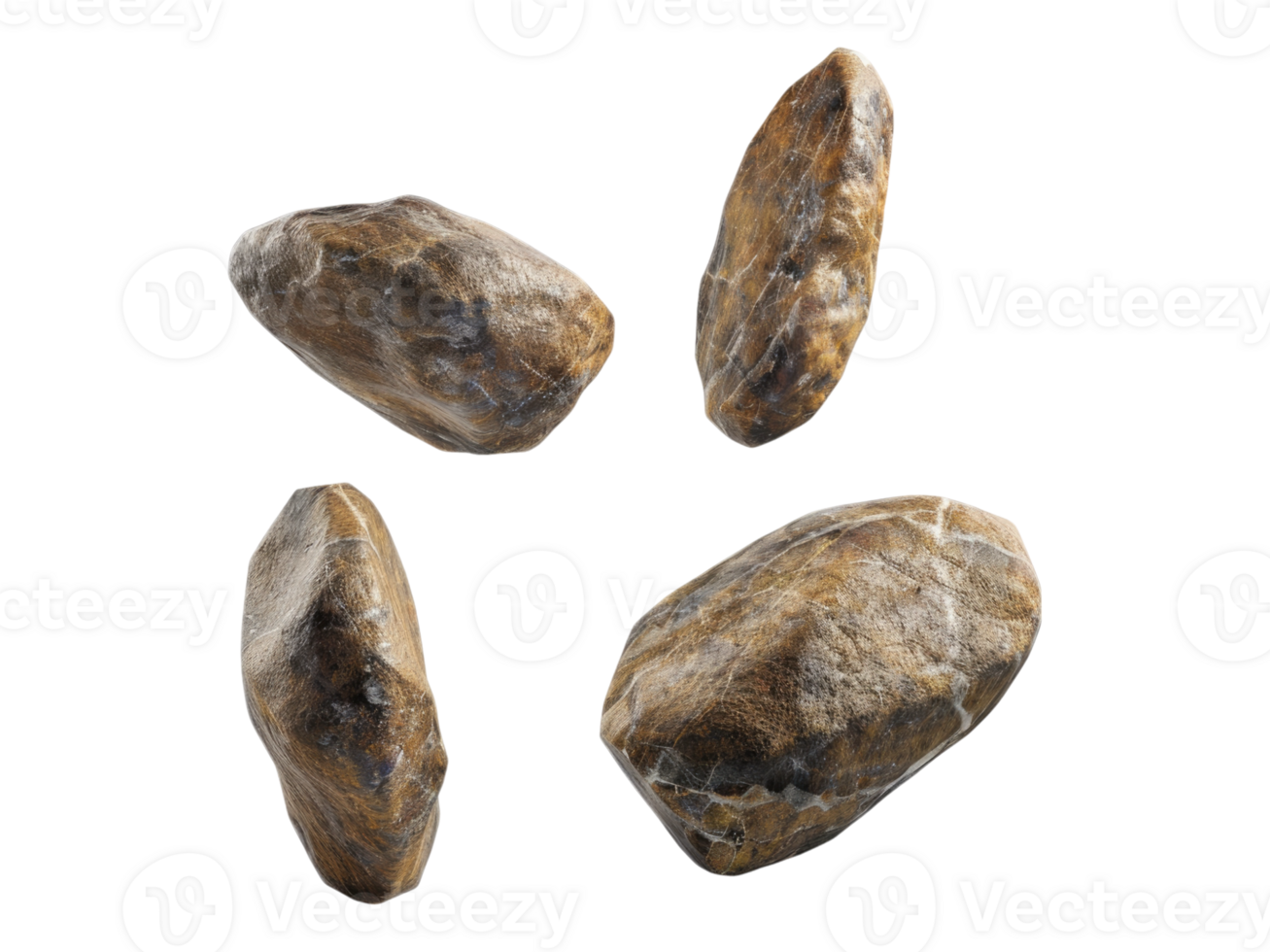 Floating rocks. Isolated png