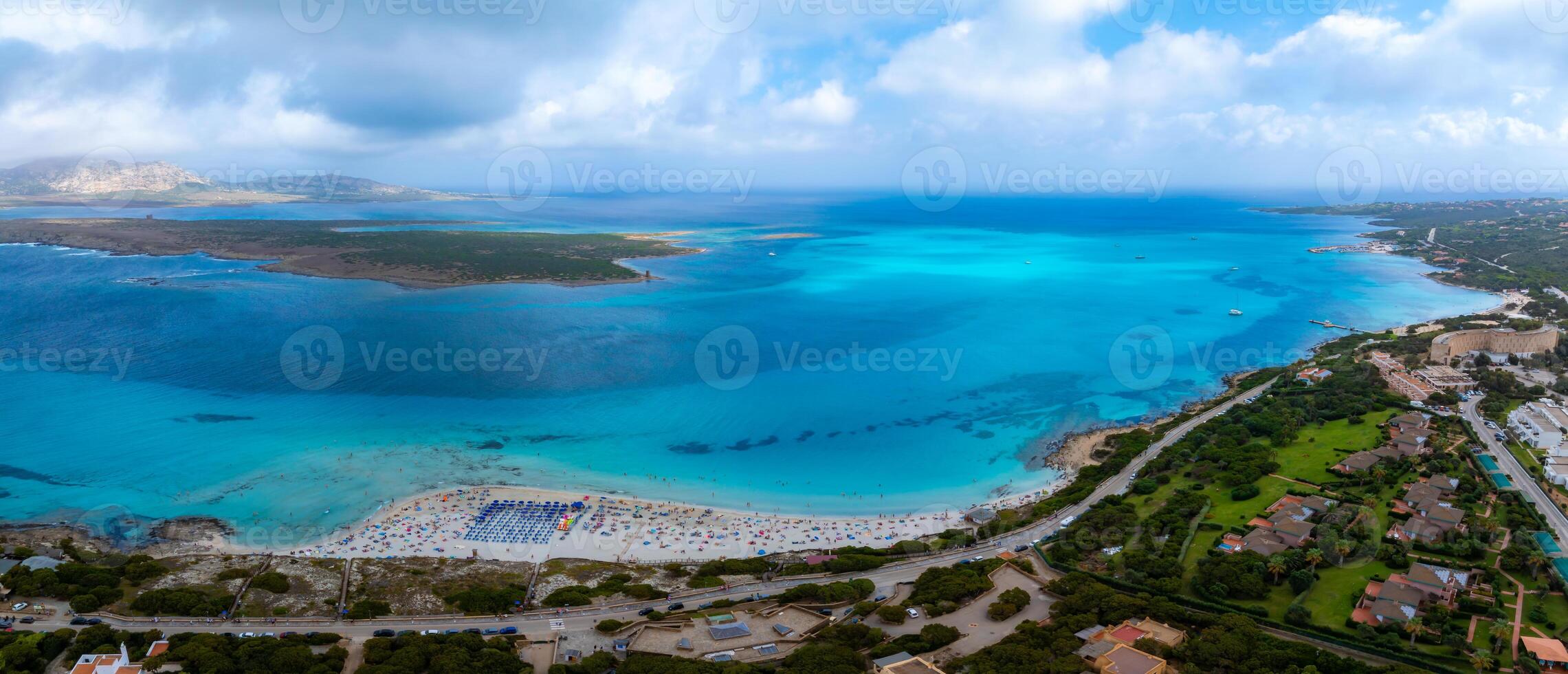 Aerial View of Sardinia Beach with Turquoise Waters and Sandy Shore photo