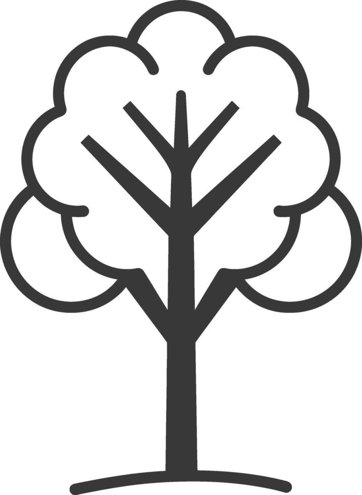 Simple Line Art Illustration of a Tree vector