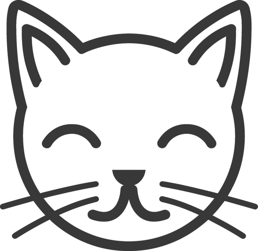 Simple Line Drawing of a Happy Cat Face vector