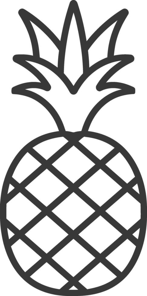 Line Drawing of a Single Pineapple vector