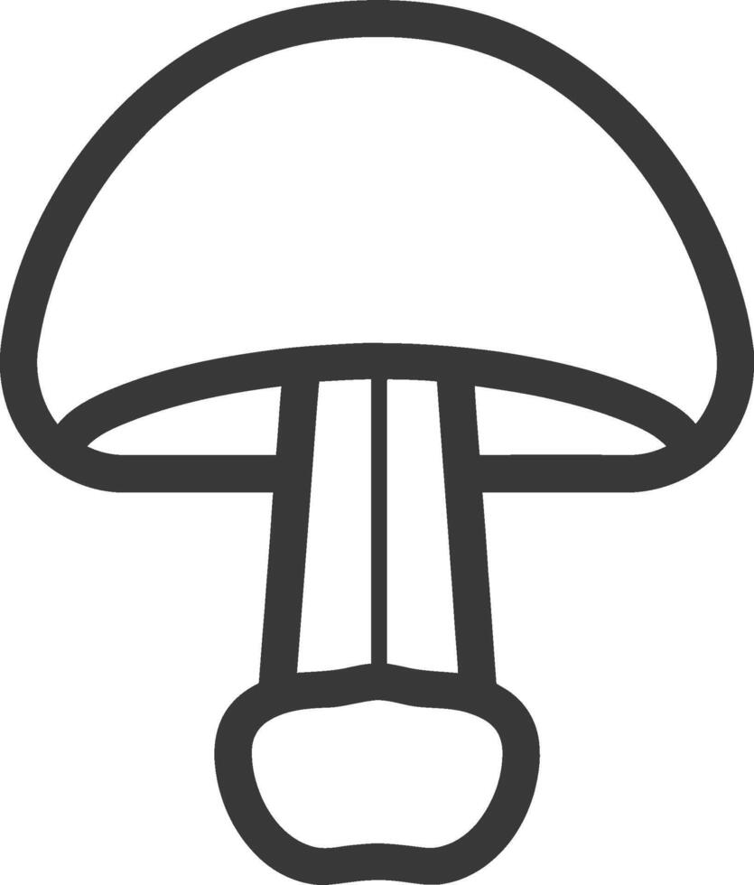 Line drawing of a single mushroom vector
