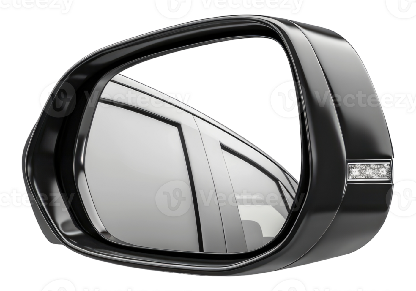 A side view mirror with a black frame png