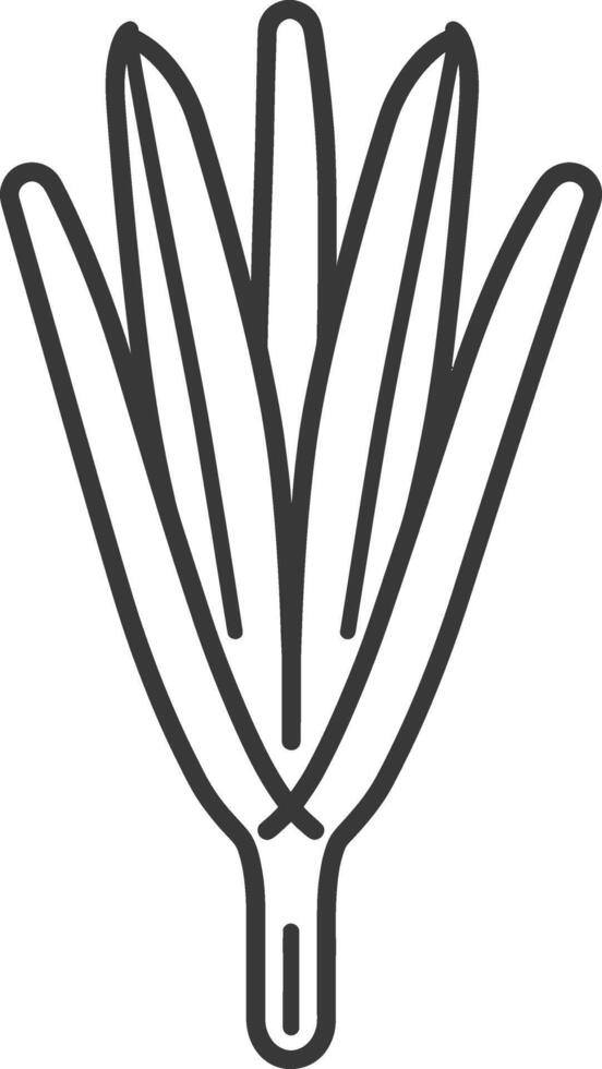 Line Drawing of a Single Green Onion vector