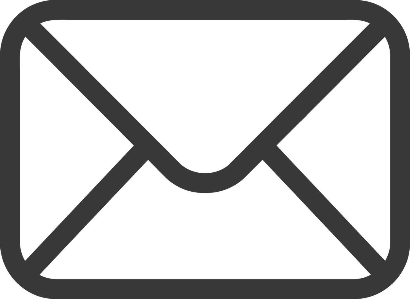Simple Black and White Outline Envelope Icon vector
