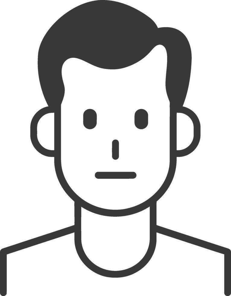 Simple Line Drawing of a Man with Short Hair vector