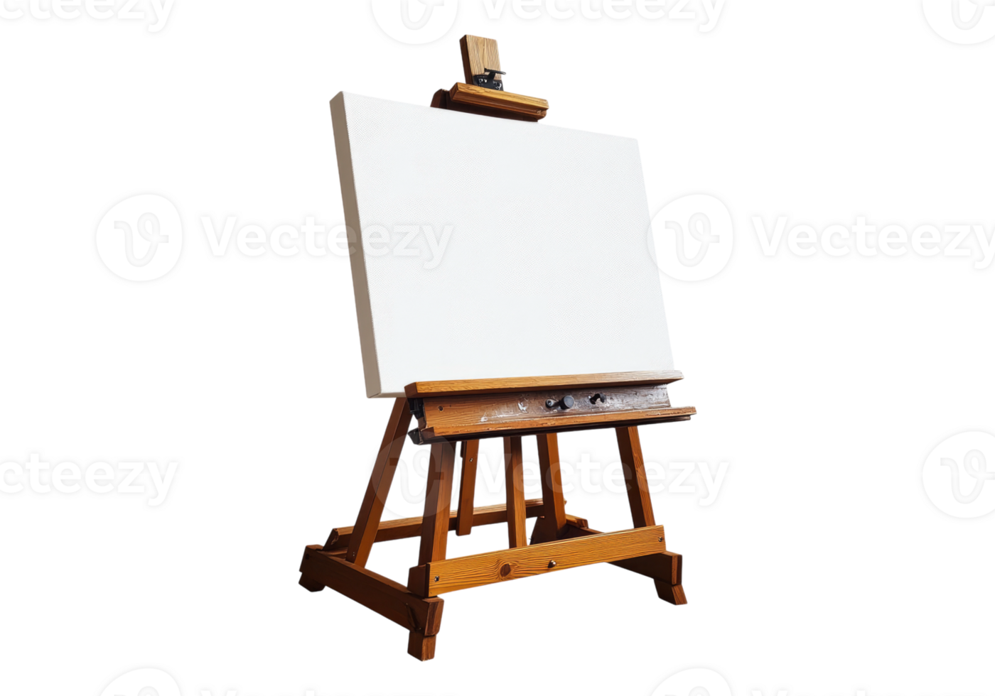 Photo of easel and canvas .Transparent background. Isolated . png